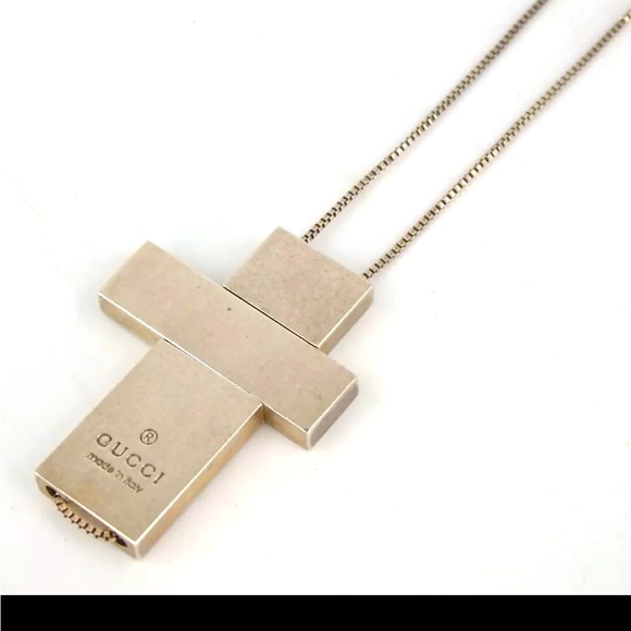 Gucci Silver 925 Cross Necklace - Picture 1 of 12